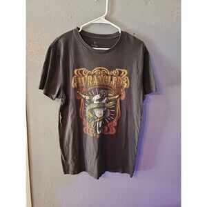 Men's Wrangler T-Shirt Snake‎ Bull Skull Graphic Black Size Medium (A281)